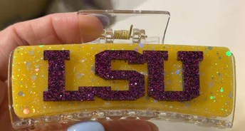LSU glitter clip large
