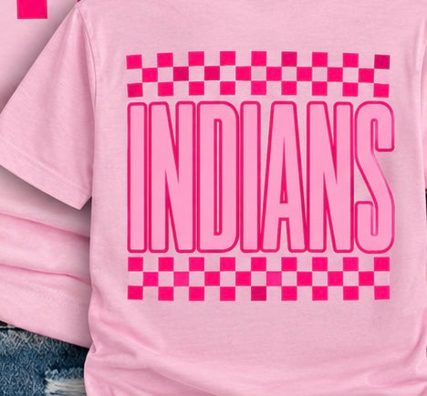 Indians pink checkered