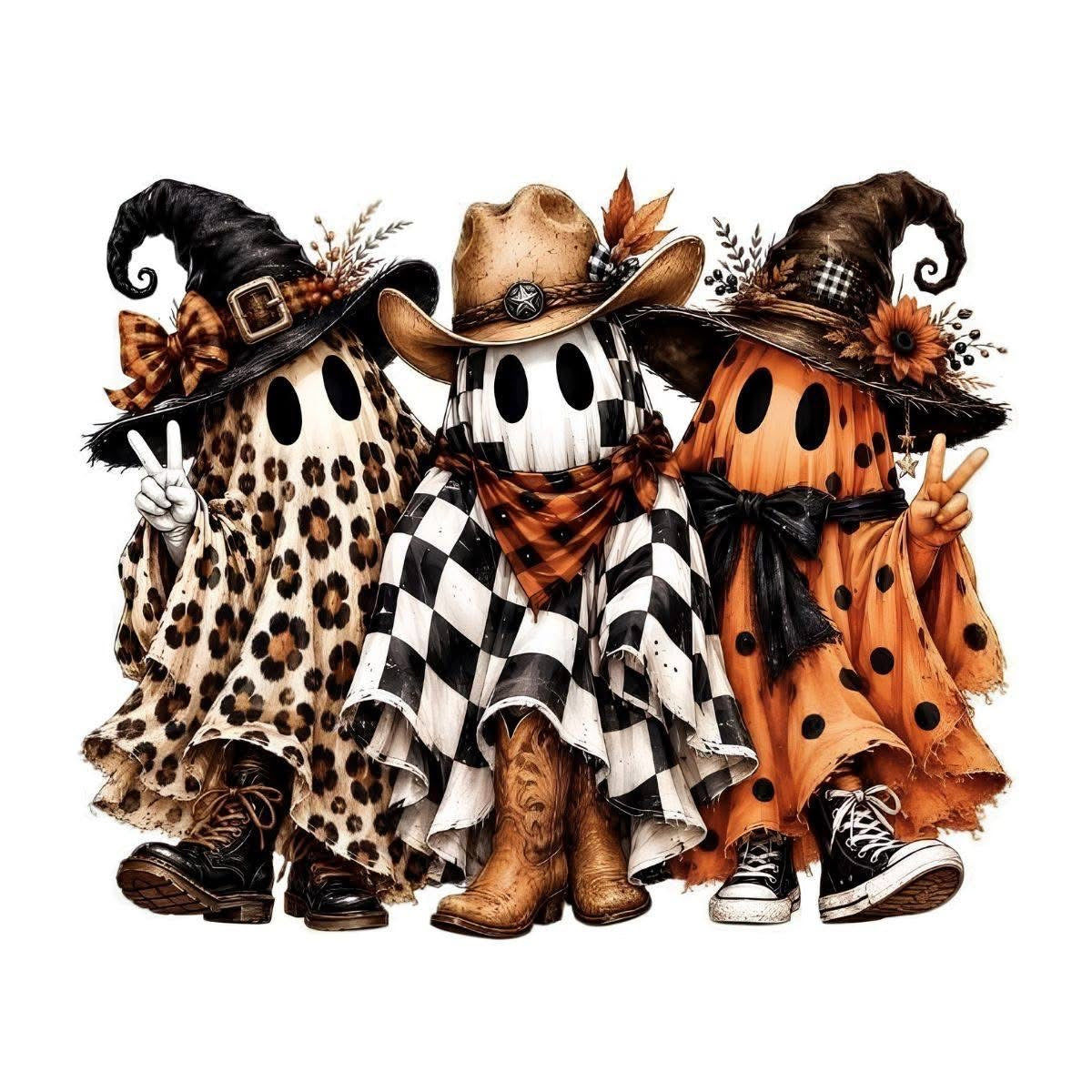 Fall ghosts print