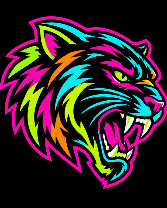 Neon panther head