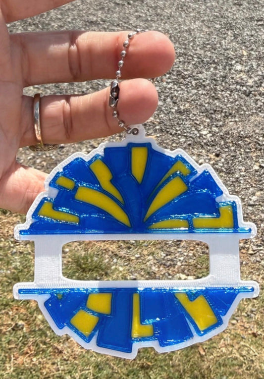 Cheer ponytail holder keychain