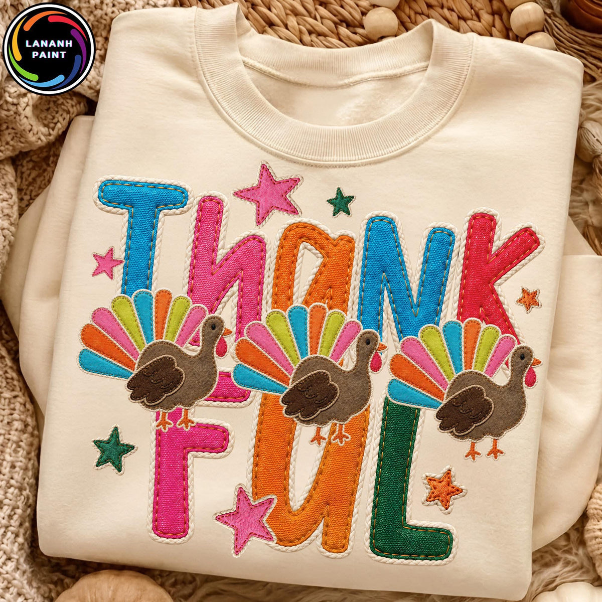 Colorful thankful print